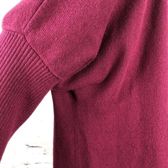 Chicos Cardigan Size 2 Sweater Angora Blend Open Front Cranberry EUC - Picture 8 of 10